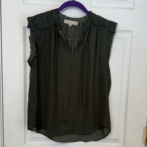 LOFT Dark Olive Sleeveless Blouse